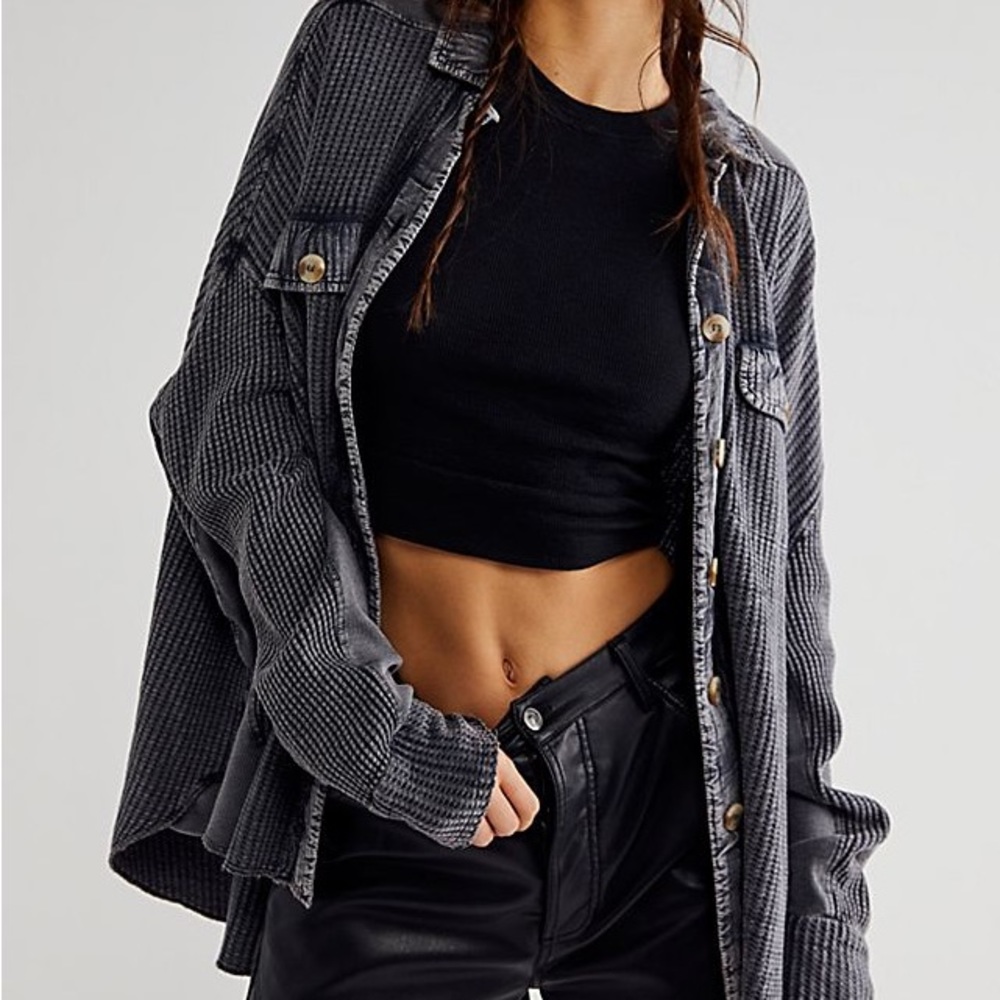 free people one scout jacket faded black